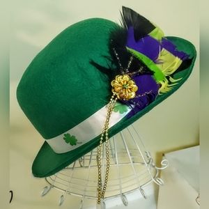 Feather Hair Clip; Bright Green, Purple, Black & Yellow